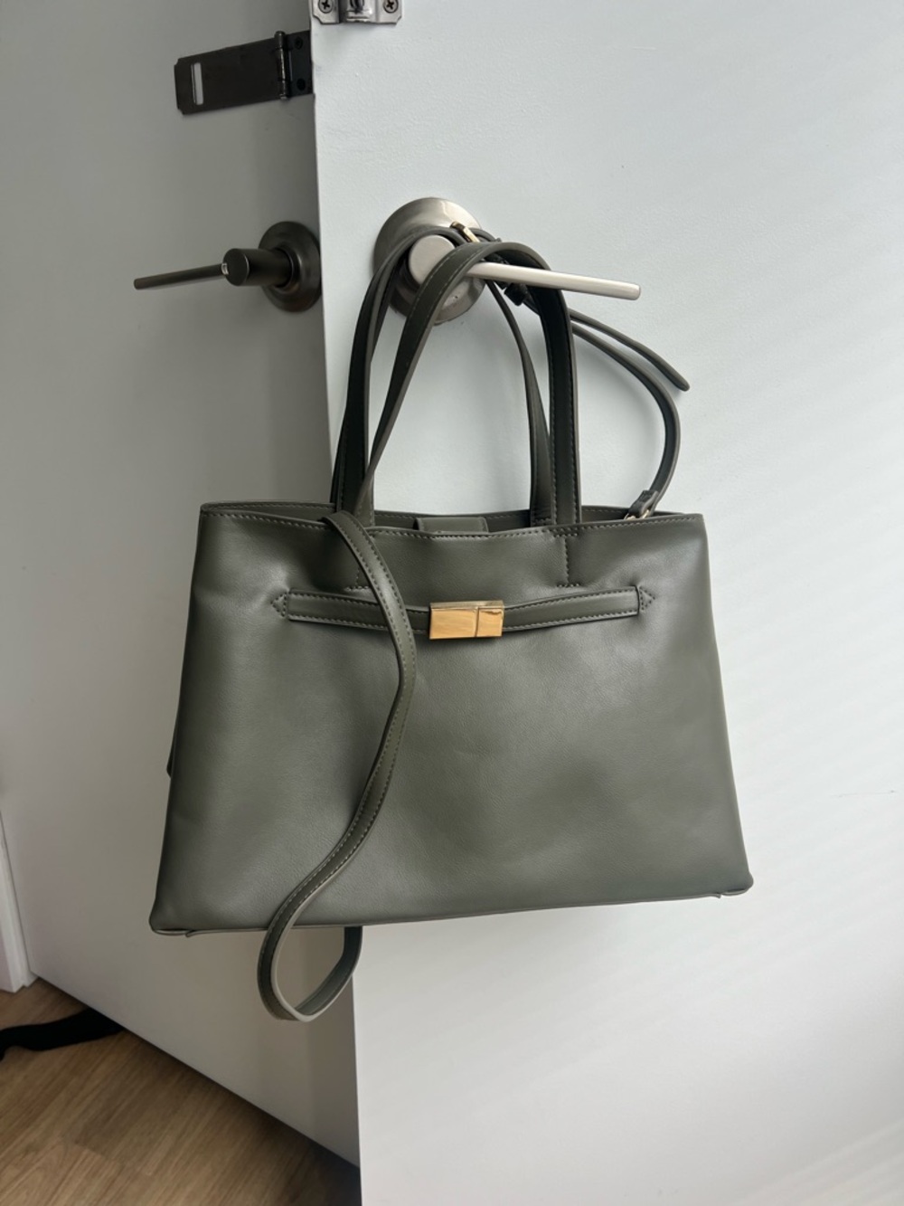 a new day Olive Green Satchel with Gold Accent